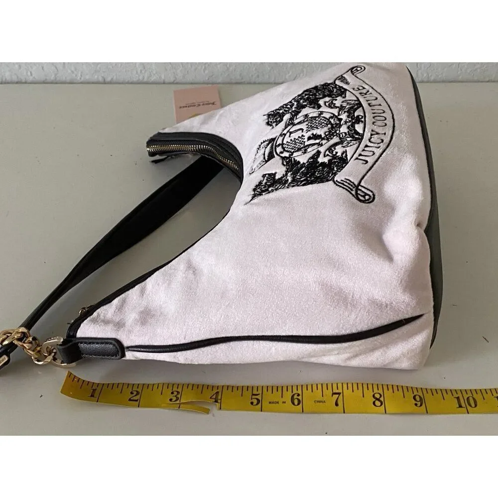 Juicy Couture Classic Scottie Dogs Hobo Purse Shoulder‎ Bag Chiffon Pink NEW